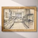 Full frame view of A vintage pencil sketch, a kitchen