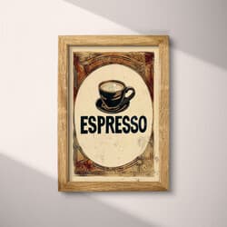 Espresso Art | Beverage Wall Art | Food & Drink Print | Beige, Black and Brown Decor | Vintage Wall Decor | Kitchen & Dining Digital Download | Housewarming Art | Autumn Wall Art | Linocut Print