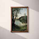 Full frame view of An impressionist oil painting, lake vista in summer