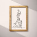 Full frame view of A vintage pencil sketch, a garden sculpture