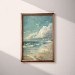 Beach Shore Digital Download | Beach Wall Decor | Coastal Decor | Green, Beige and Black Print | Impressionist Wall Art | Living Room Art | Housewarming Digital Download | Summer Wall Decor | Oil Painting