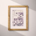 Matted frame view of A contemporary textile print, dots grid pattern