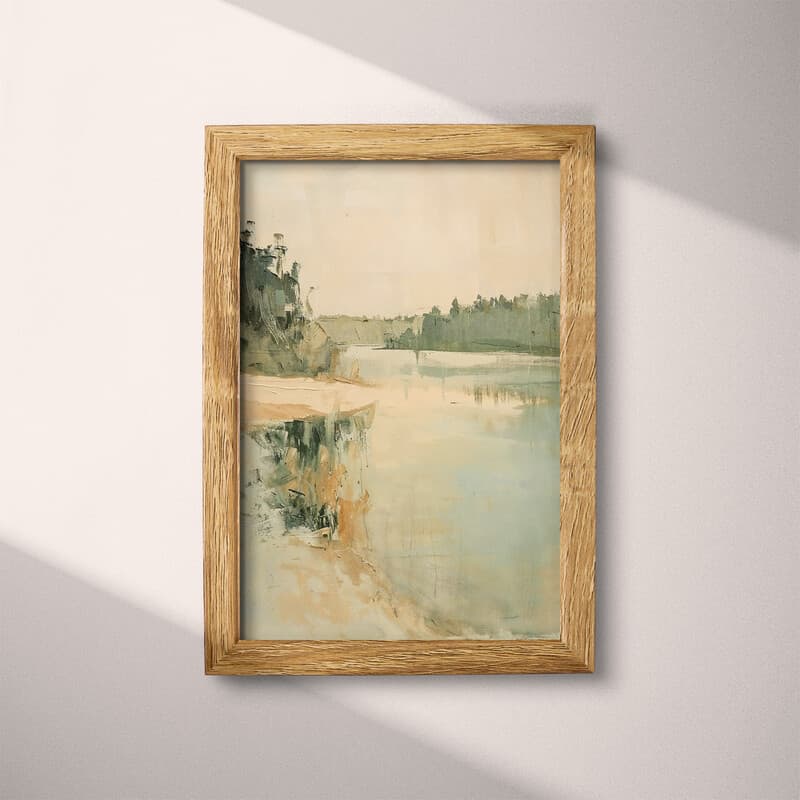 Full frame view of An impressionist oil painting, a lagoon