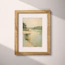 Matted frame view of An impressionist oil painting, a lagoon