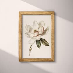 Magnolia Flower Art | Floral Wall Art | Flowers Print | Gray, Black and Brown Decor | Vintage Wall Decor | Living Room Digital Download | Housewarming Art | Mother's Day Wall Art | Spring Print | Pastel Pencil Illustration
