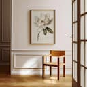 Room view with a full frame of A vintage pastel pencil illustration, a magnolia flower