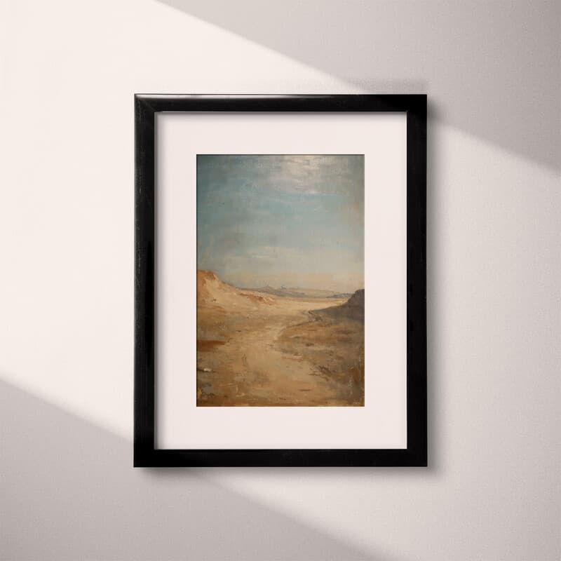 Matted frame view of An impressionist oil painting, desert plateau