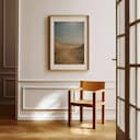 Room view with a matted frame of An impressionist oil painting, desert plateau