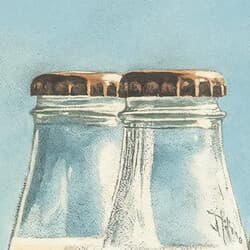 Milk Bottles Digital Download | Still Life Wall Decor | Food & Drink Decor | Blue, Gray, Black and White Print | Vintage Wall Art | Kitchen & Dining Art | Housewarming Digital Download | Pastel Pencil Illustration