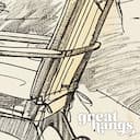 Closeup view of A vintage graphite sketch, patio chairs