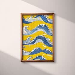 Wave Pattern Art | Abstract Wall Art | Nautical Print | Orange, White, Blue and Black Decor | Wabi Sabi Wall Decor | Living Room Digital Download | Housewarming Art | Summer Wall Art | Textile