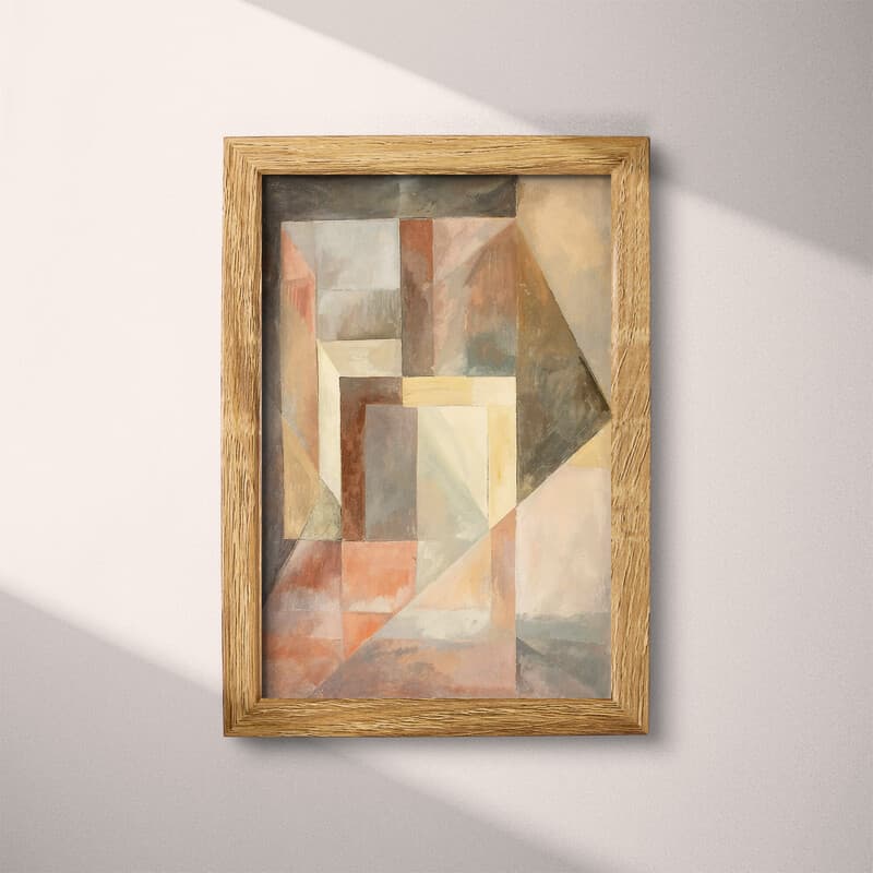Full frame view of An abstract impressionist oil painting, geometric shapes