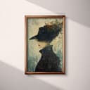 Full frame view of An abstract vintage oil painting, a fashionable woman