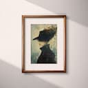 Matted frame view of An abstract vintage oil painting, a fashionable woman