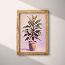 Potted Plant Digital Download | Botanical Wall Decor | Botanical Decor | Pink, Black and Gray Print | Vintage Wall Art | Living Room Art | Housewarming Digital Download | Mother's Day Wall Decor | Spring Decor | Pastel Pencil Illustration