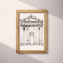 Full frame view of A contemporary ink sketch, greek architecture