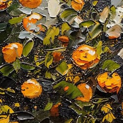 Orange Tree Digital Download | Nature Wall Decor | Botanical Decor | Black, Gray, Beige, Brown, Orange and White Print | Impressionist Wall Art | Living Room Art | Housewarming Digital Download | Autumn Wall Decor | Oil Painting