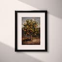 Matted frame view of An impressionist oil painting, an orange tree