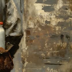 Milkman Art | People Wall Art | Portrait Print | Green, Black, Brown, White and Red Decor | Vintage Wall Decor | Kitchen & Dining Digital Download | Housewarming Art | Autumn Wall Art | Oil Painting