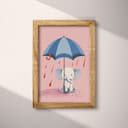 Full frame view of A cute simple cartoon drawing, an elephant under an umbrella