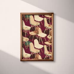 Chair Pattern Digital Download | Furniture Wall Decor | Architecture Decor | Purple, Beige, Brown and Green Print | Contemporary Wall Art | Living Room Art | Housewarming Digital Download | Autumn Wall Decor | Textile