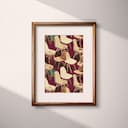 Matted frame view of A contemporary textile print, symmetric pattern of chairs